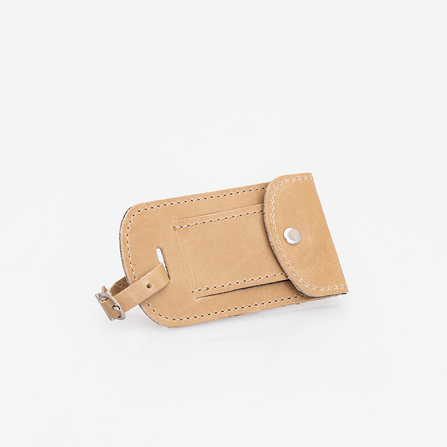 Luggage Tag Stud | Genuine Leather Hazelnut Leather Luggage Tag by Thandana
