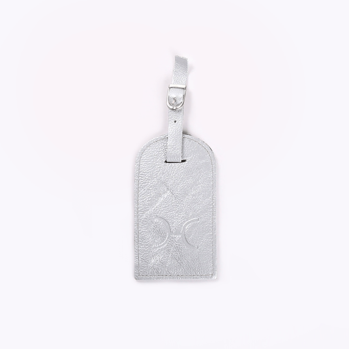 Luggage Tag Stud | Genuine Leather Silver Leather Luggage Tag by Thandana