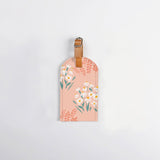 Luggage Tag Stud | Laminated Fabric with Genuine Leather Crazy Daisy - Blush Luggage Tag by Thandana