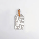 Luggage Tag Stud | Laminated Fabric with Genuine Leather Geo - Moonstruck Luggage Tag by Thandana
