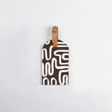 Luggage Tag Stud | Laminated Fabric with Genuine Leather Geo - Black Luggage Tag by Thandana