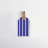 Luggage Tag Stud | Laminated Fabric with Genuine Leather Linear - Jet Luggage Tag by Thandana