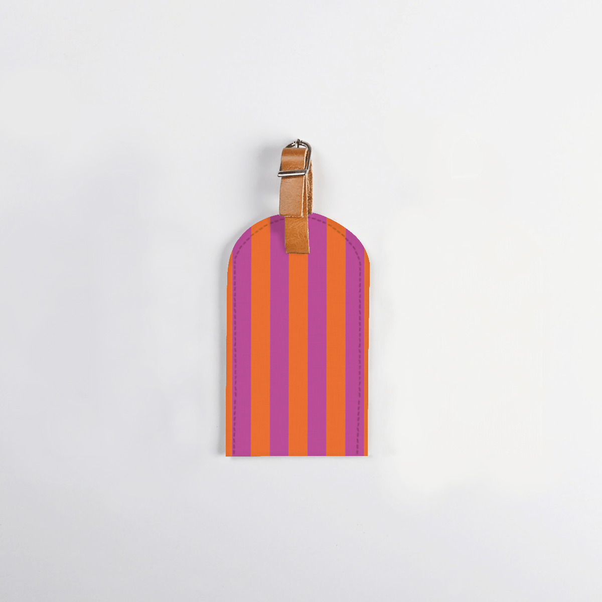 Luggage Tag Stud | Laminated Fabric with Genuine Leather Linear - Preppy Luggage Tag by Thandana