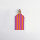 Luggage Tag Stud | Laminated Fabric with Genuine Leather Linear - Preppy Luggage Tag by Thandana