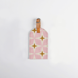 Luggage Tag Stud | Laminated Fabric with Genuine Leather Nova - Blush Luggage Tag by Thandana