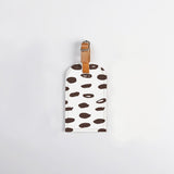 Luggage Tag Stud | Laminated Fabric with Genuine Leather Seeds - White Luggage Tag by Thandana