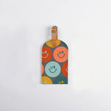 Luggage Tag Stud | Laminated Fabric with Genuine Leather Smiley - Jet Luggage Tag by Thandana