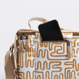 Lunch Box Cooler | Laminated Fabric with Genuine Leather Caddy Cooler by Thandana