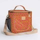 Lunch Box Cooler | Laminated Fabric with Genuine Leather Caddy Cooler by Thandana