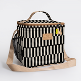 Lunch Box Cooler | Laminated Fabric with Genuine Leather Indie - Pitch / Chunky Zip Caddy Cooler by Thandana