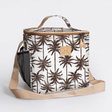Lunch Box Cooler | Laminated Fabric with Genuine Leather Palm - Neutral / Chunky Zip Caddy Cooler by Thandana
