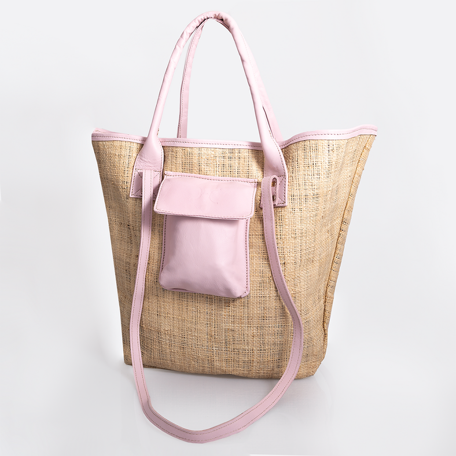 Maia Bag | Raffia Weave with Genuine Leather Handbag by Thandana