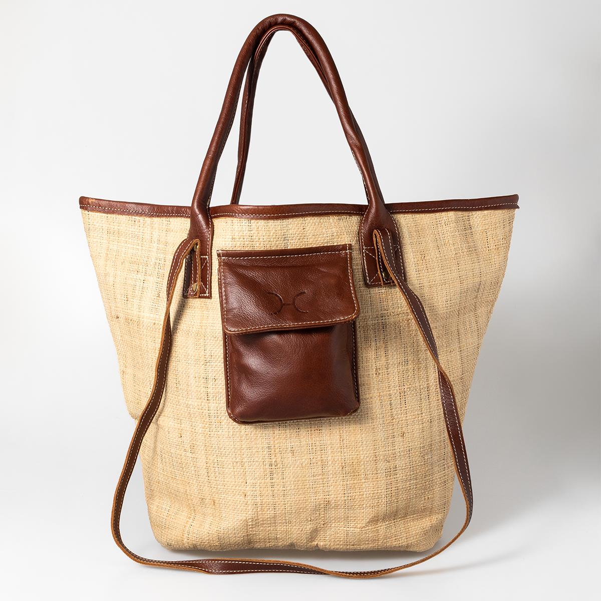 Maia Bag | Raffia Weave with Genuine Leather Handbag by Thandana