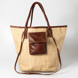 Maia Bag | Raffia Weave with Genuine Leather Handbag by Thandana