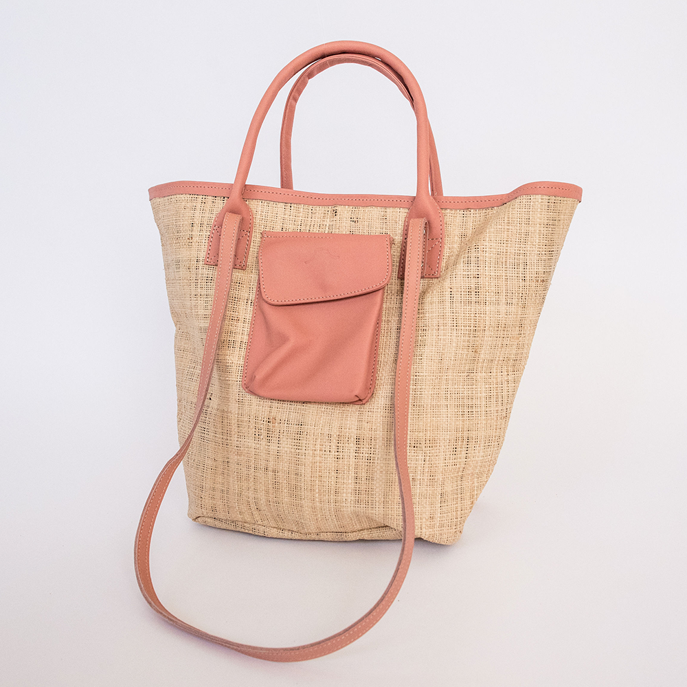 Maia Bag | Raffia Weave with Genuine Leather Handbag by Thandana