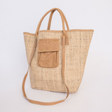 Maia Bag | Raffia Weave with Genuine Leather Handbag by Thandana