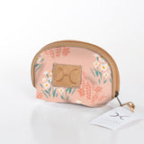 Makeup Bag | Laminated Fabric Crazy Daisy - Blush / Chunky Zip Make Up Fabric Bag by Thandana