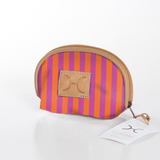 Makeup Bag | Laminated Fabric Linear - Preppy / Chunky Zip Make Up Fabric Bag by Thandana