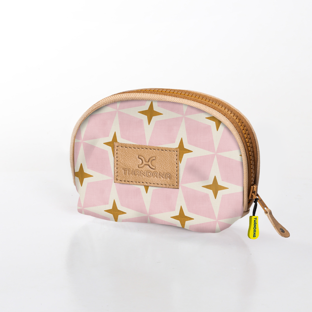 Makeup Bag | Laminated Fabric Nova - Blush / Chunky Zip Make Up Fabric Bag by Thandana