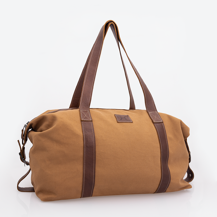 Masai Carrier Luggage | Wax Canvas with Genuine Leather Luggage Bag by Thandana