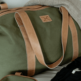 Masai Carrier Luggage | Wax Canvas with Genuine Leather Luggage Bag by Thandana