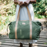 Masai Carrier Luggage | Wax Canvas with Genuine Leather Luggage Bag by Thandana