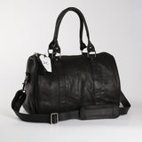 Medium Traveller Bag | Genuine Leather Black Leather / Gunmetal (default) Travel Bag Leather by Thandana