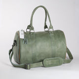 Medium Traveller Bag | Genuine Leather Green Leather / Gunmetal (default) Travel Bag Leather by Thandana