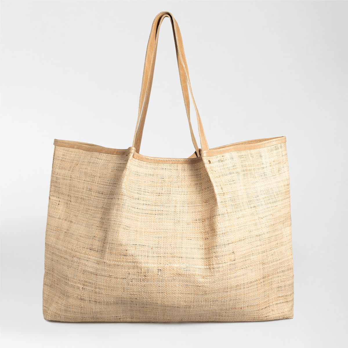 Megan Bag | Raffia Weave with Genuine Leather Handbag by Thandana