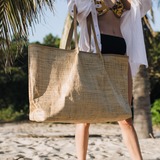 Megan Bag | Raffia Weave with Genuine Leather Handbag by Thandana