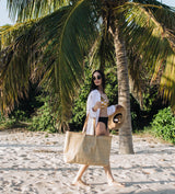 Megan Bag | Raffia Weave with Genuine Leather Handbag by Thandana