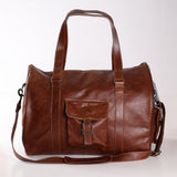 Mens Cabin Bag | Genuine Leather Tobac Leather Luggage Bag by Thandana