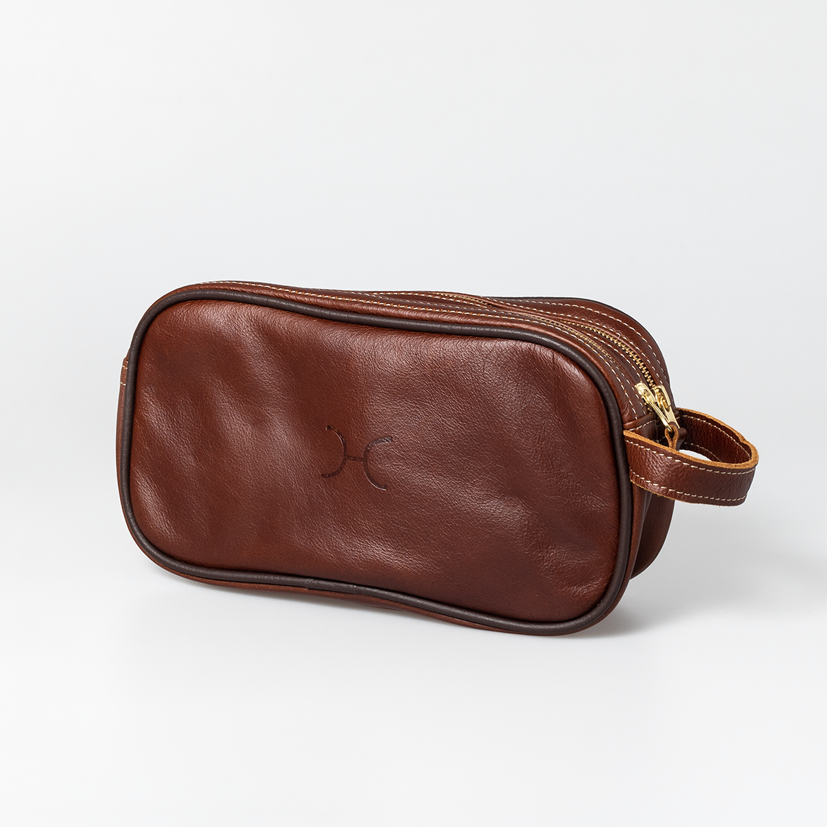 Men’s Double Zip Vanity | Genuine Leather Vanity Bag by Thandana
