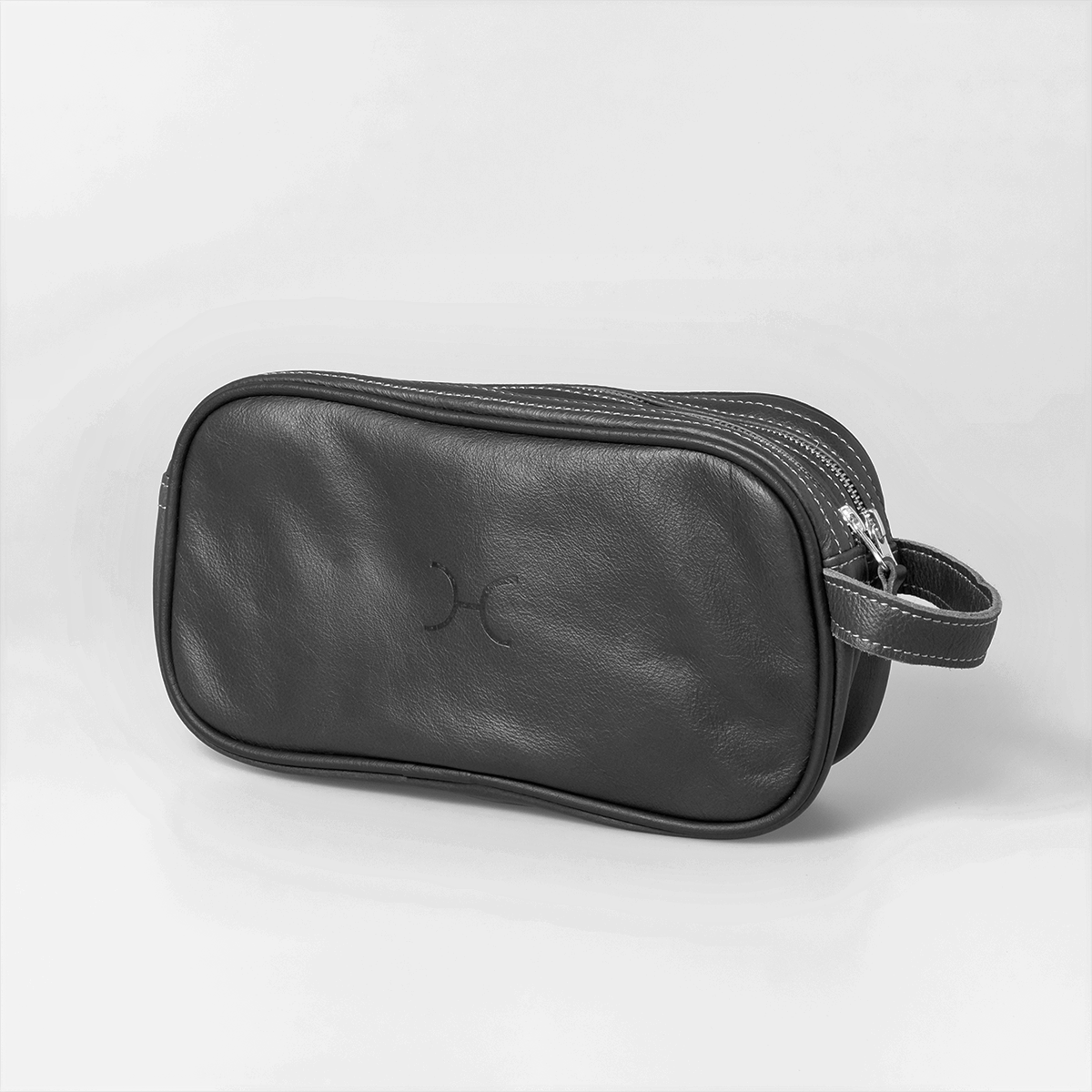Men’s Double Zip Vanity | Genuine Leather Vanity Bag by Thandana
