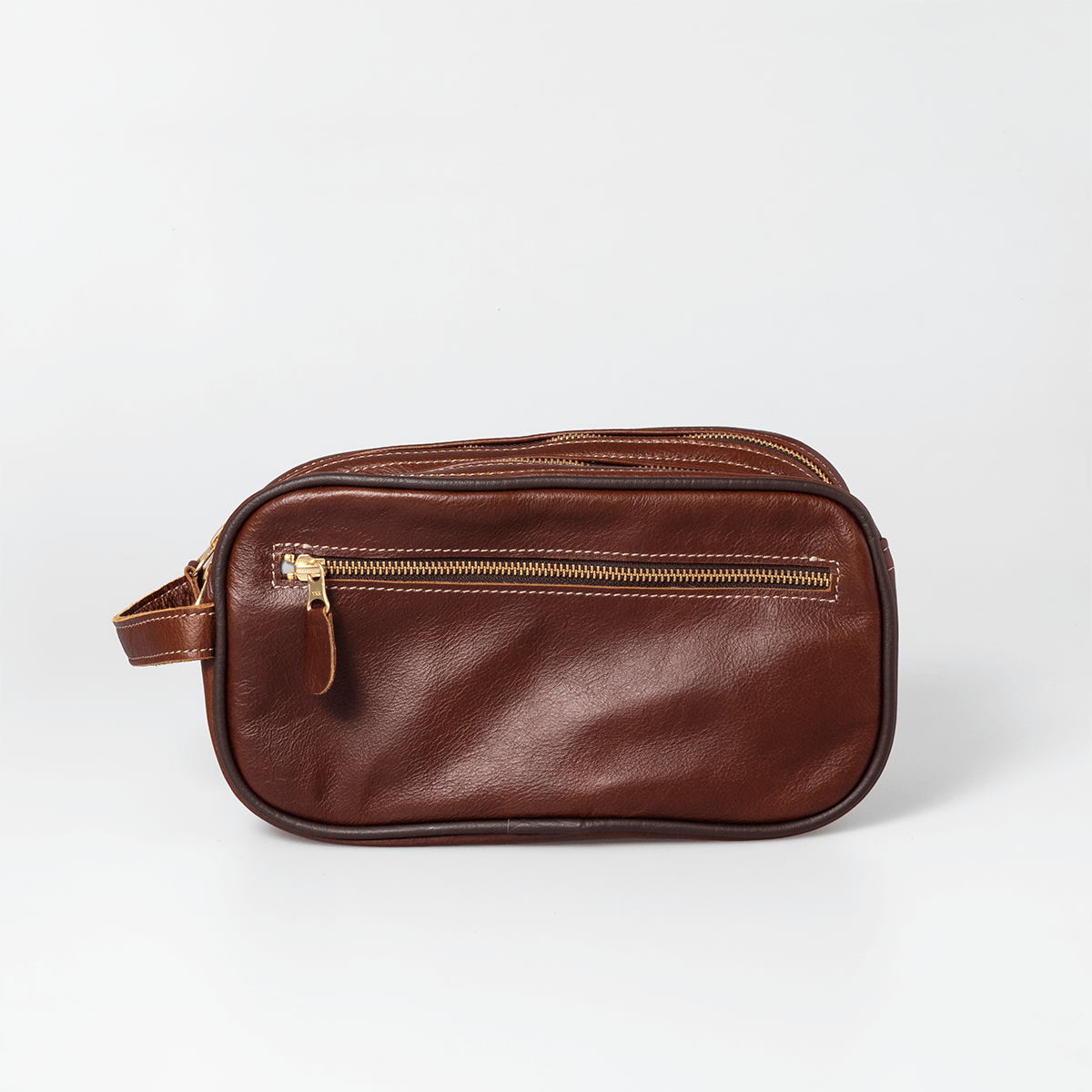 Men’s Double Zip Vanity | Genuine Leather Vanity Bag by Thandana