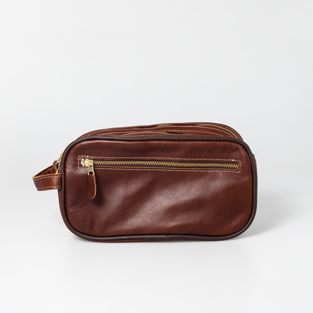 Men’s Double Zip Vanity | Genuine Leather Vanity Bag by Thandana