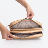 Men’s Double Zip Vanity | Wax Canvas with Genuine Leather Vanity Bag by Thandana