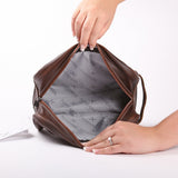 Men’s Single Zip Vanity | Genuine Leather Vanity Bag by Thandana