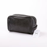 Men’s Single Zip Vanity | Genuine Leather | Corporate Black Leather Vanity Bag by Thandana