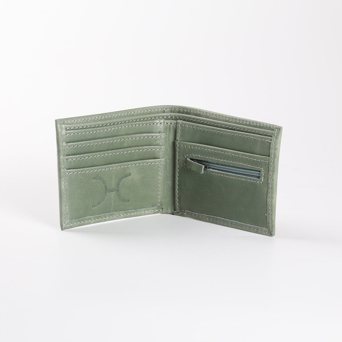 Mens Wallet | Genuine Leather Green Leather with Pigskin Lining Mens Wallet by Thandana