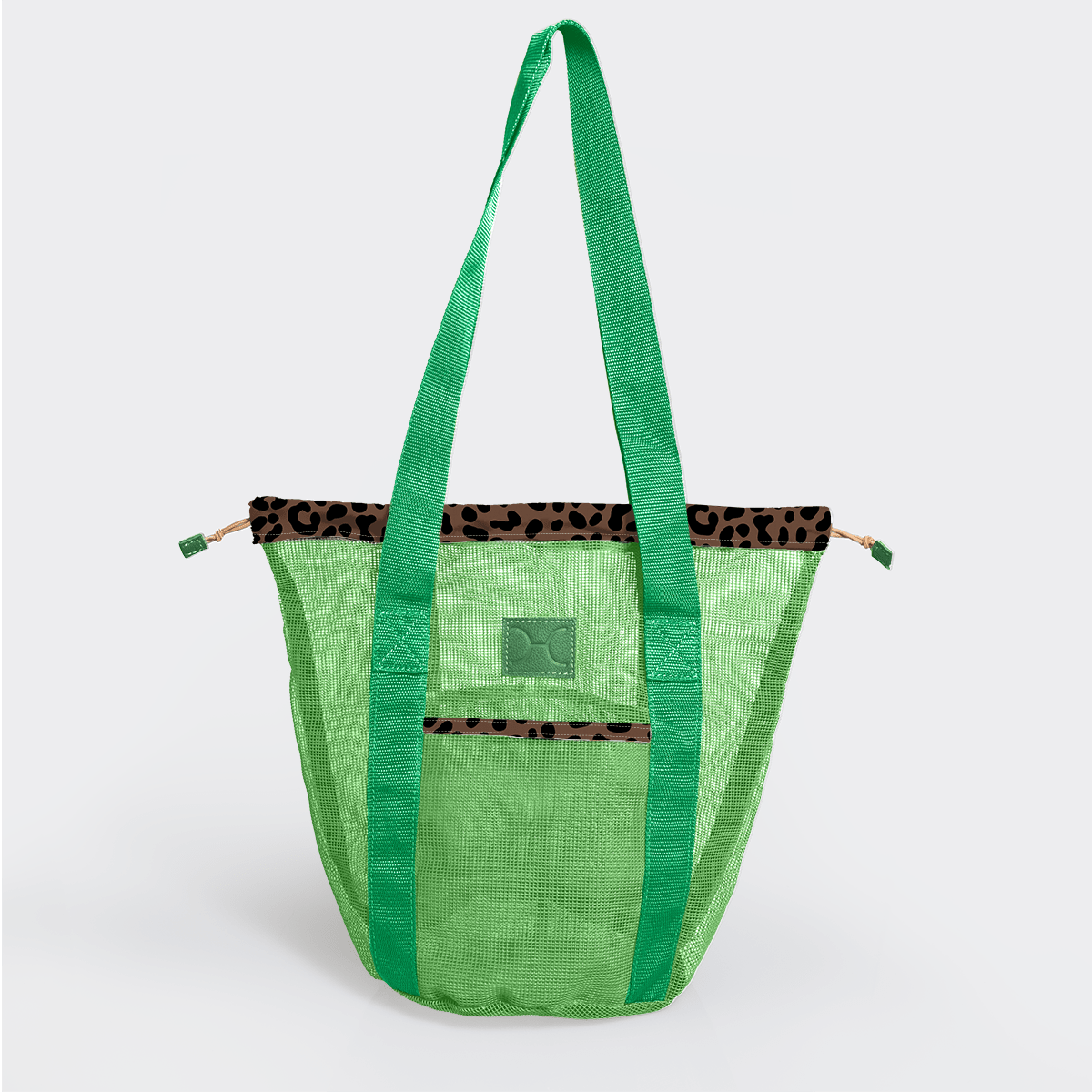 Meshie Bucket Bag | Apple Cheetah - Coffee Utility Shopper Bag by Thandana