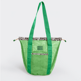 Meshie Bucket Bag | Apple Geo - Black Utility Shopper Bag by Thandana