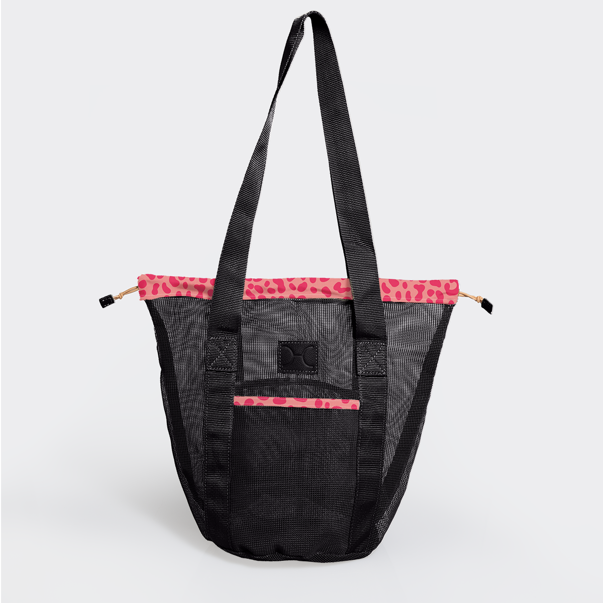 Meshie Bucket Bag | Black Cheetah – Pink Utility Shopper Bag by Thandana