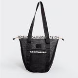Meshie Bucket Bag | Black Cheetah – White Utility Shopper Bag by Thandana