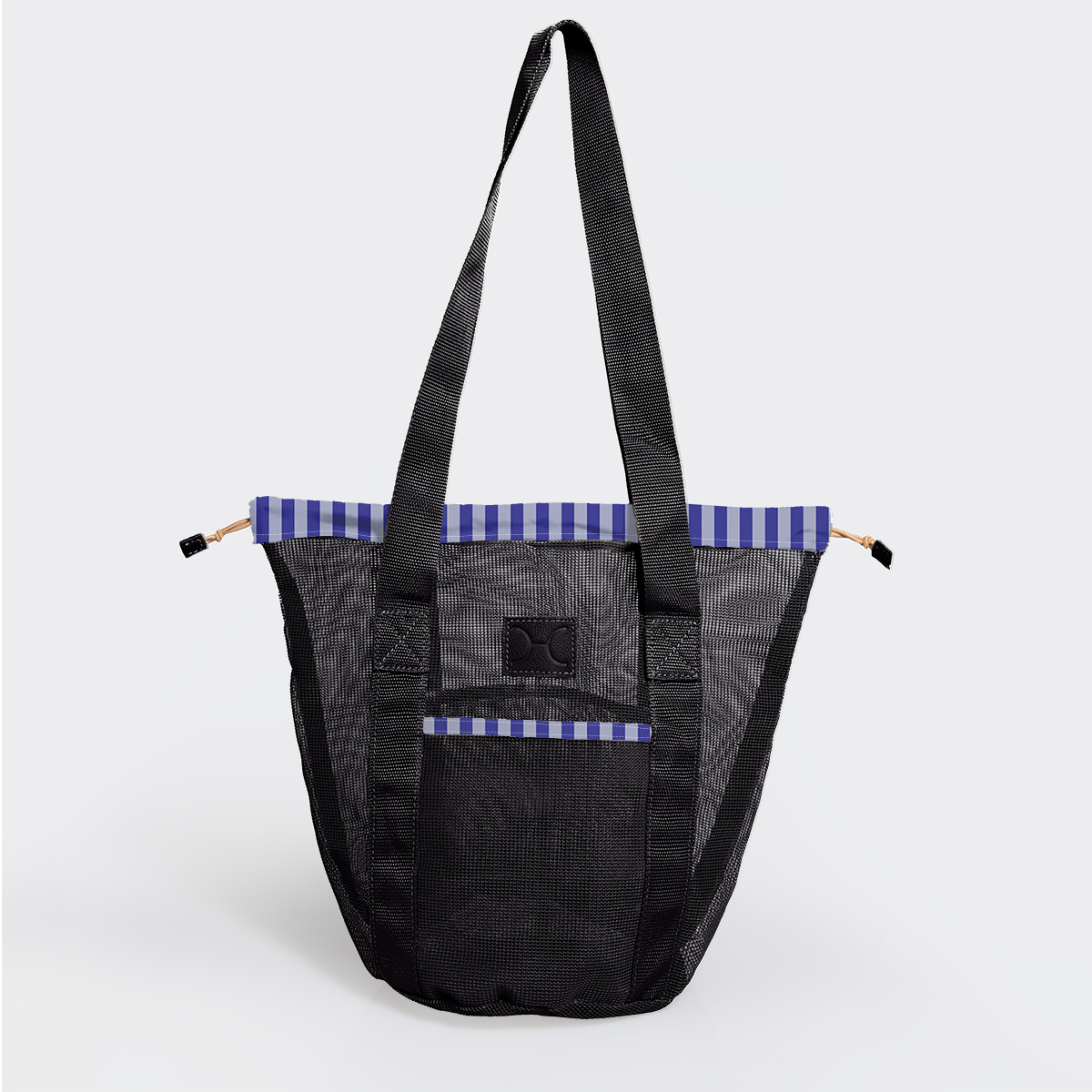 Meshie Bucket Bag | Black Linear - Jet Utility Shopper Bag by Thandana