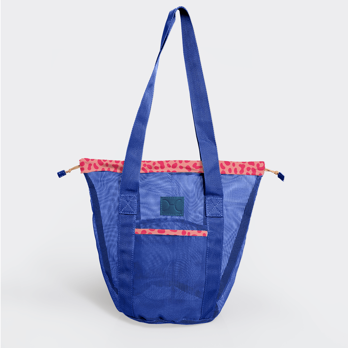 Meshie Bucket Bag | Blue Cheetah - Pink Utility Shopper Bag by Thandana