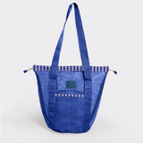 Meshie Bucket Bag | Blue Linear - Jet Utility Shopper Bag by Thandana