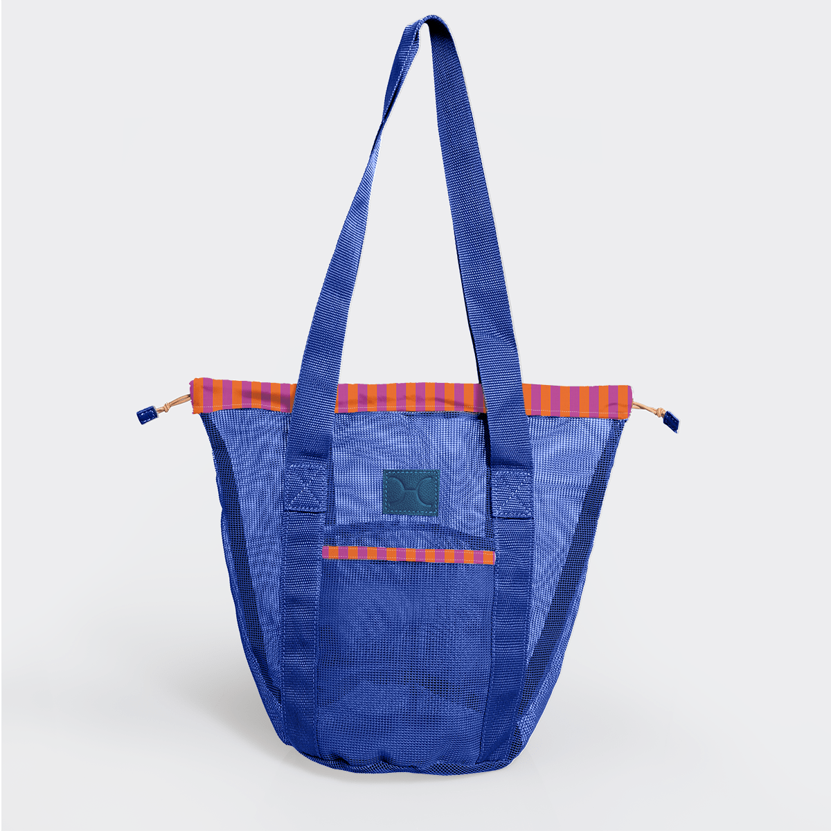 Meshie Bucket Bag | Blue Linear - Preppy Utility Shopper Bag by Thandana