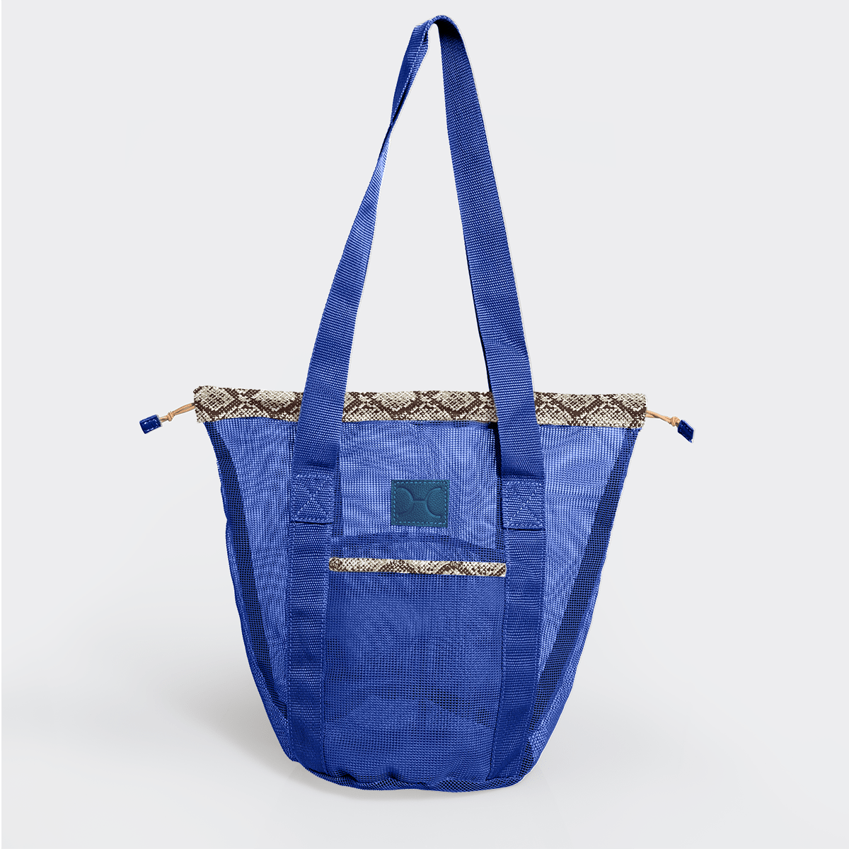 Meshie Bucket Bag | Blue Python - Moody Utility Shopper Bag by Thandana
