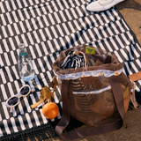 Meshie Bucket Bag | Brown Utility Shopper Bag by Thandana